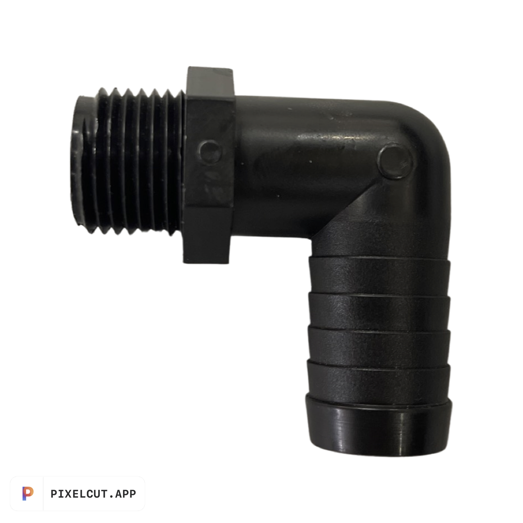 Elbow Nylon, 3/4" Hose Barb to 1/2" MNPT