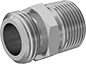 Mobile Pro Inlet Hose Adapter, SS 3/4" MGHT X 3/4" MNPT