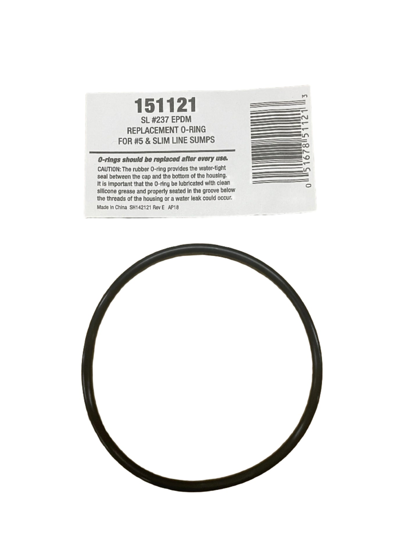 O-Ring, 2,5" x 10" klares Filtergehäuse