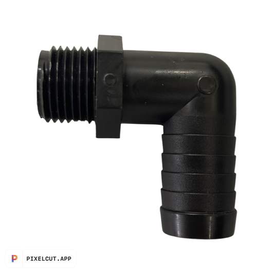 Elbow Nylon, 3/4" Hose Barb to 1/2" MNPT