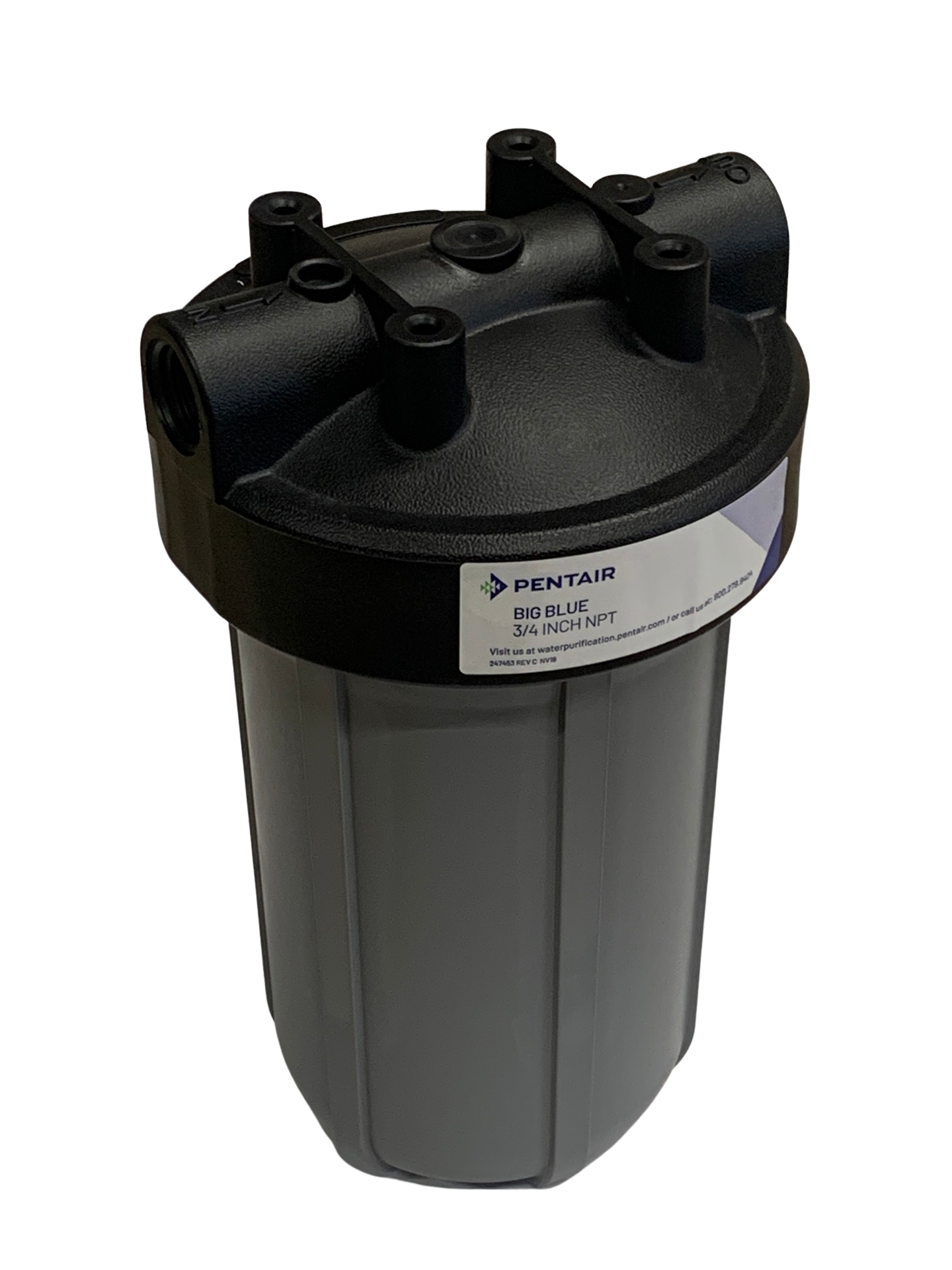 Black/Grey Filter Housing 4.5" x 10", 3/4" FNPT