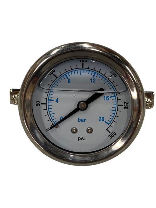 Pressure Gauge, 0-300PSI, 2.5" DIA, 1/4"MNPT